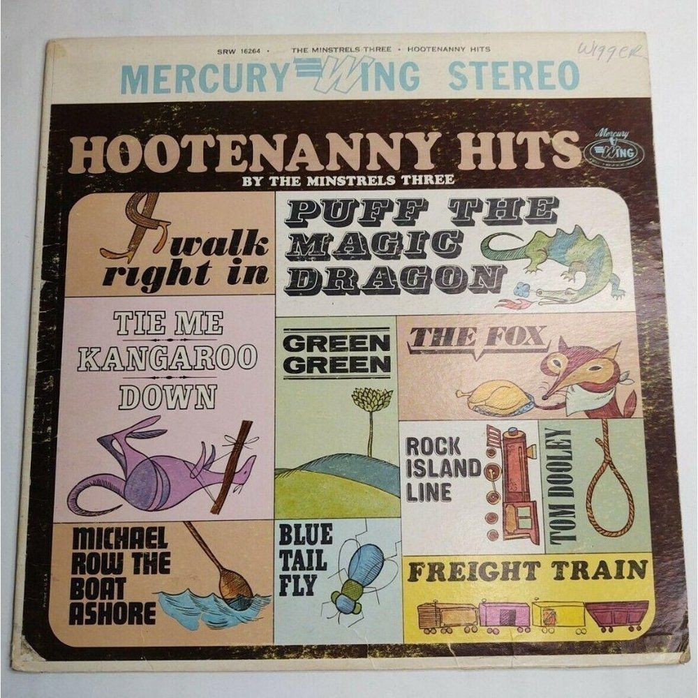 Hootenanny Hits By Minstrels Three LP Record 1963